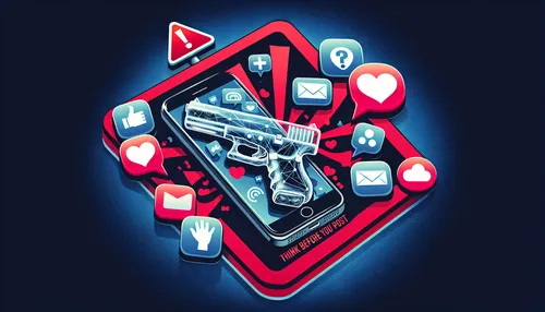 A cautionary graphic about the risks of combining firearms and social media