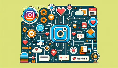 A graphic illustrating Instagram account management, with icons representing active and inactive accounts, user engagement, and the Instagram logo