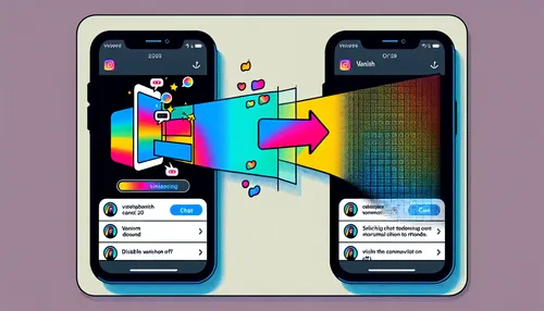 Visual representation of disabling Vanish Mode in the Instagram app interface.