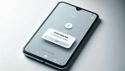 Instagram app displaying an error message 'Couldn't Refresh Feed' on a smartphone screen