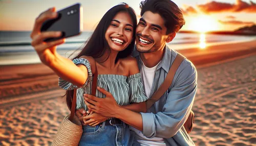 Instagram couples taking a selfie