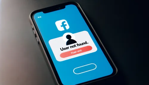 Instagram error message 'User Not Found' with a mobile device on the side