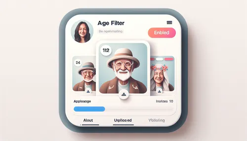 Instagram interface with age filter feature enabled, modern and clean design