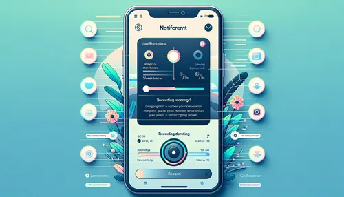 Illustration of notification alert concept for Instagram screen recording a story