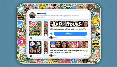 Instagram screenshots showing 'Add Yours' trending stickers