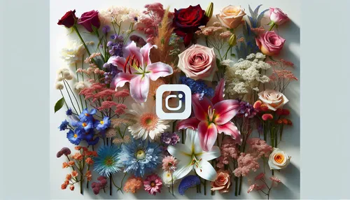 Instagram theme with a variety of beautiful flowers