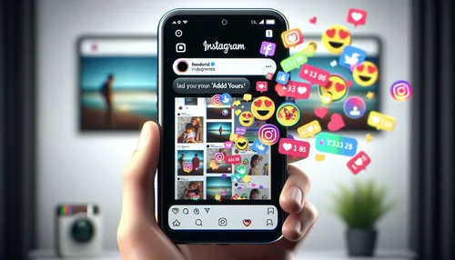 Instagram's 'Add Yours' sticker feature in action, digital artwork