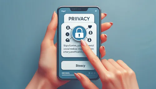 privacy concept with Instagram story notification illustration