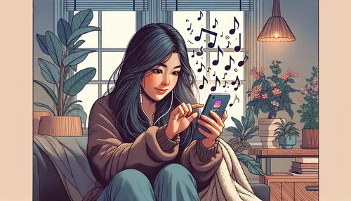 Saving a Song on Instagram Illustration