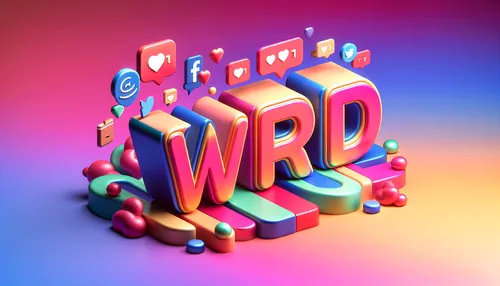 social media slang acronym 'WRD' on a colorful Instagram-style background